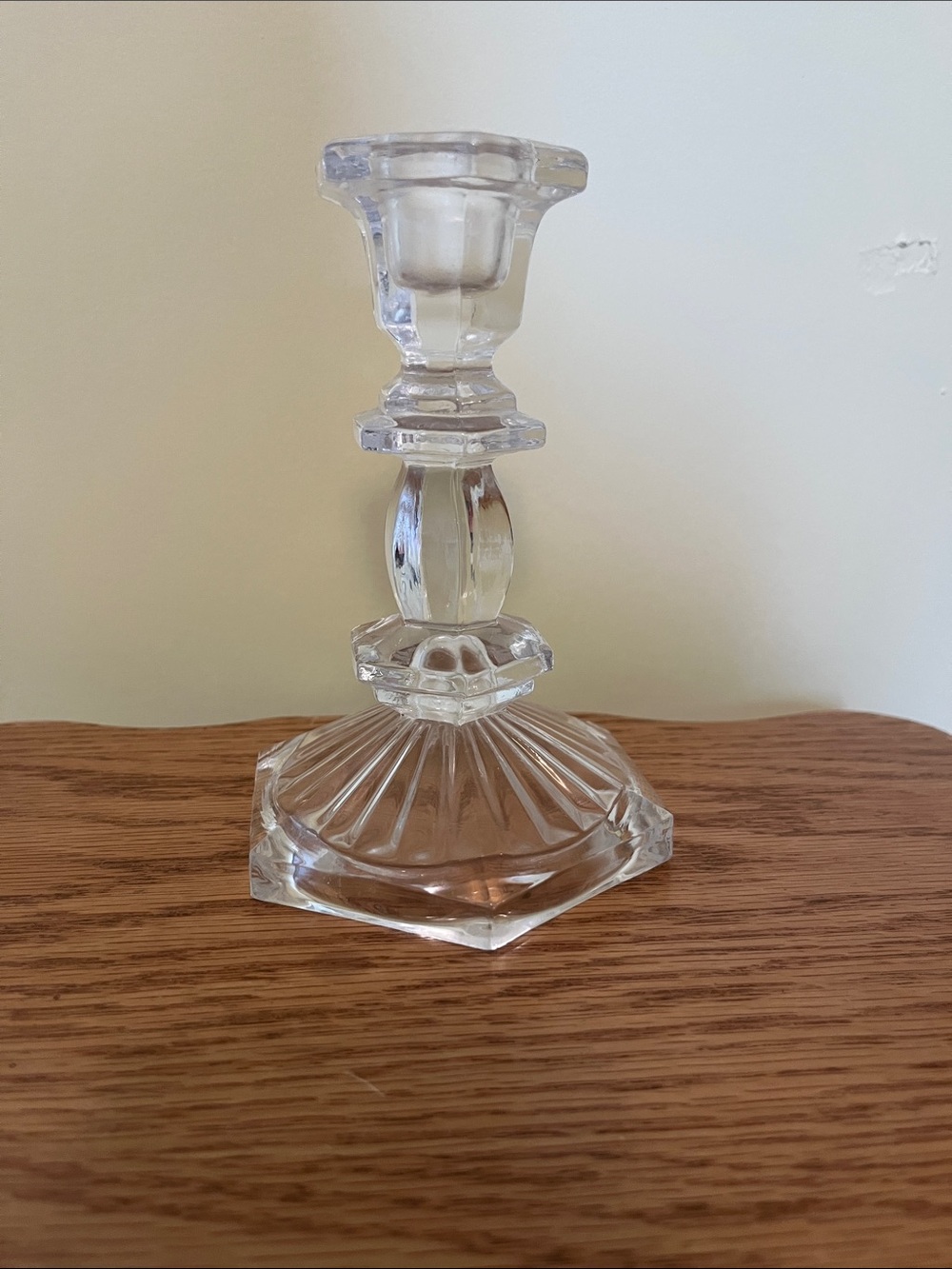 Clear Glass Candlestick Holder - Elegant Home Accent